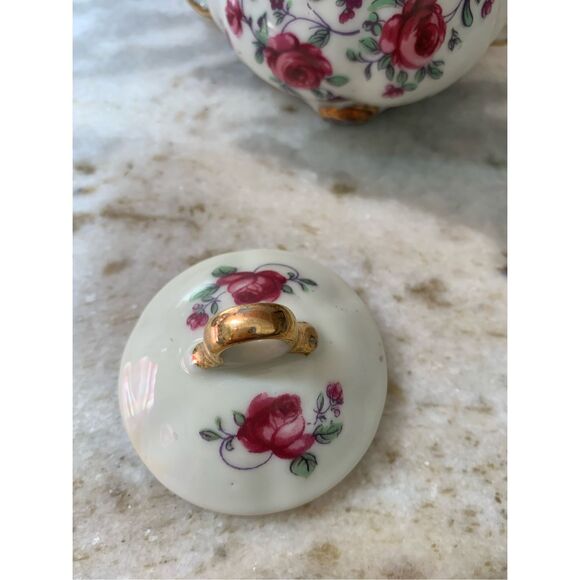 Pink China Vintage Floral Cream and Sugar Bowl #coffee #tea #roses - Picture 4 of 8